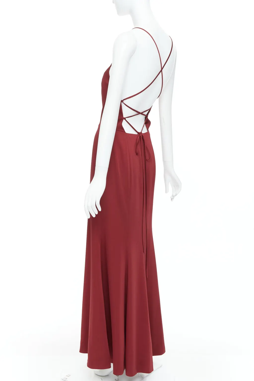 Jenny Yoo Lace Up Gown Red Polyester Very good - Box View