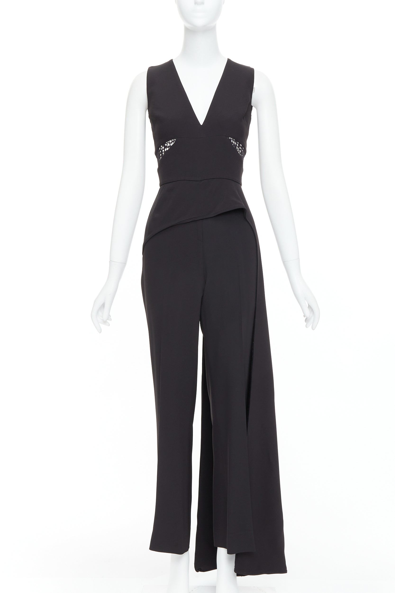 Elie Saab Sheer Drape Jumpsuit