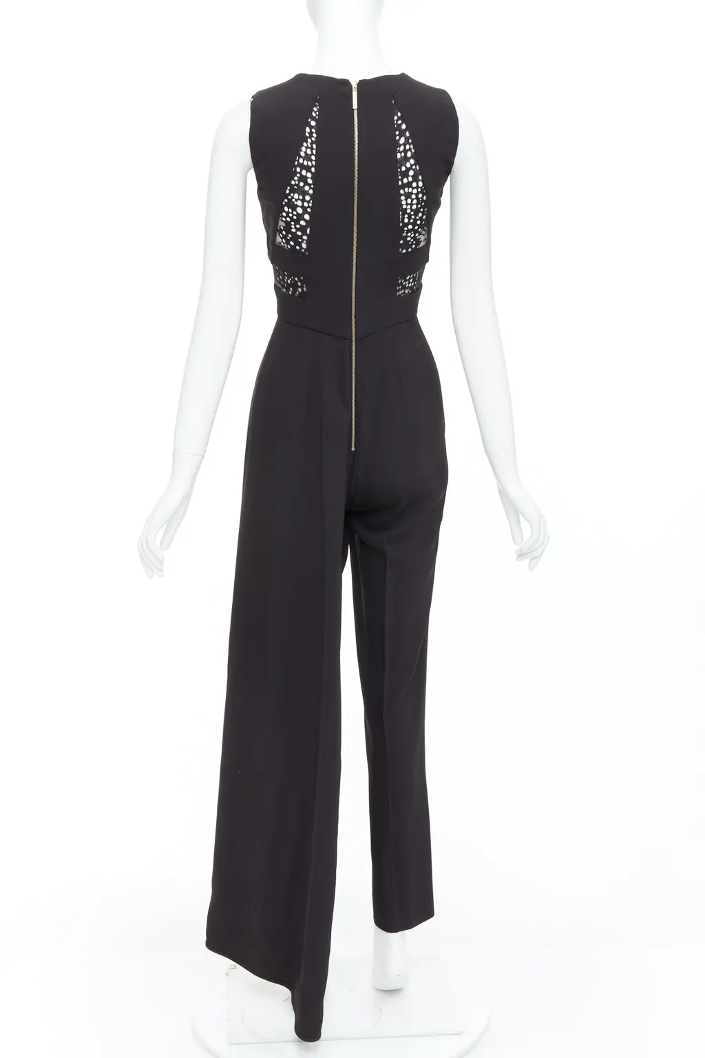 Elie Saab Sheer Drape Jumpsuit Black Polyester Good - Box View