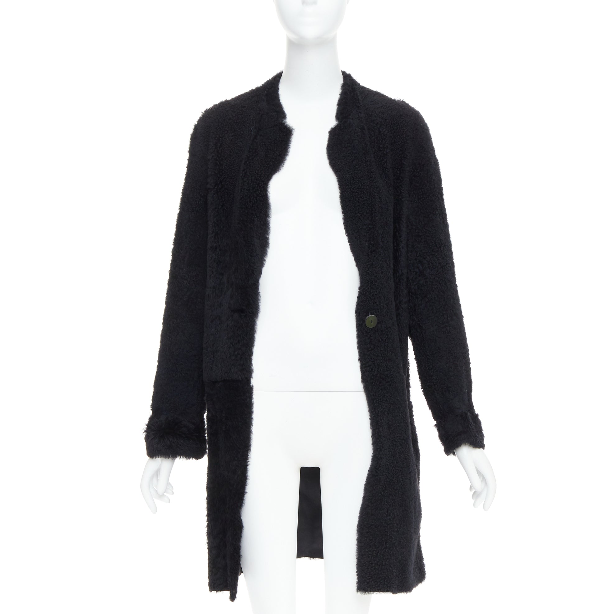 Karl Donoghue Black Shearling Long Coat - Image 6