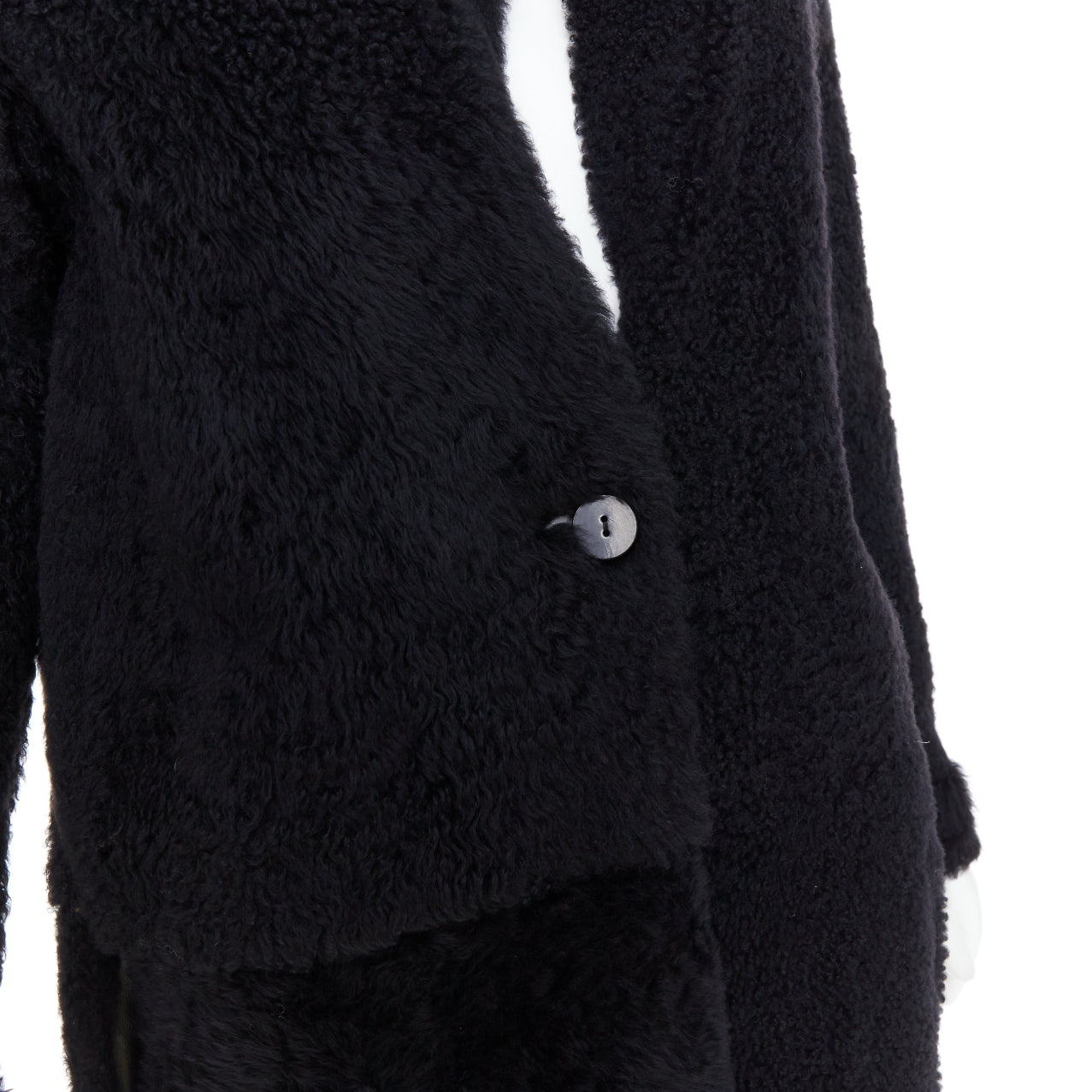 Karl Donoghue Black Shearling Long Coat - Image 10