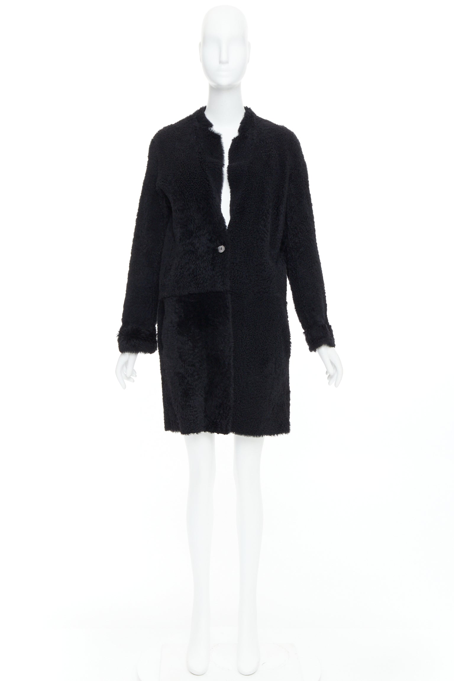 Karl Donoghue Black Shearling Long Coat - Image 12
