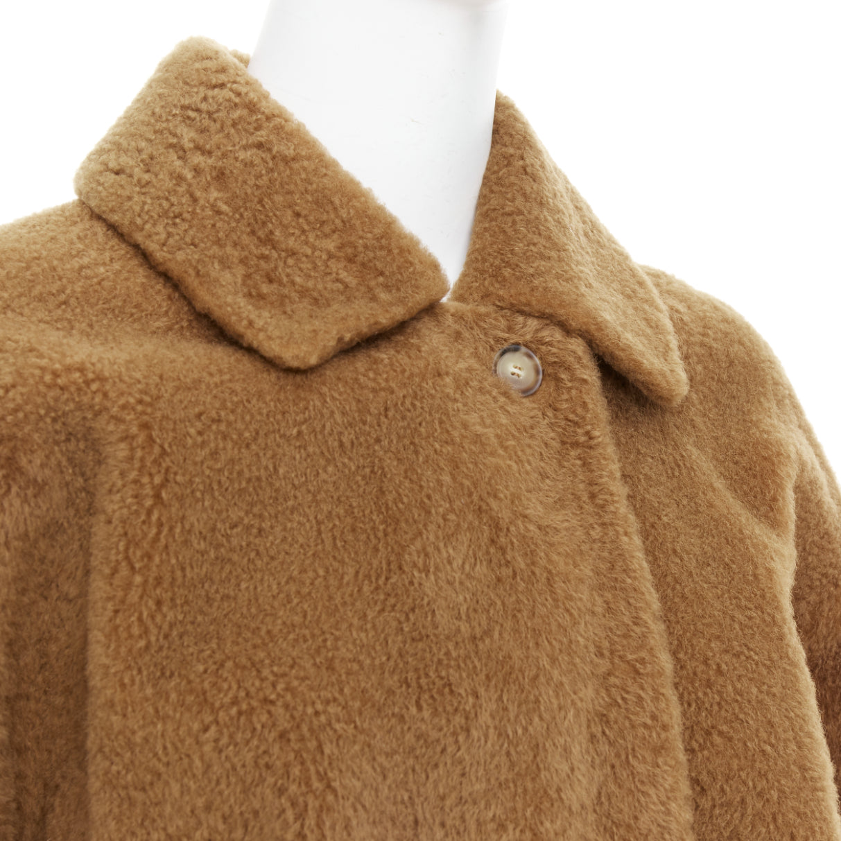 Max Mara Brown Leather Teddy Coat - Back view