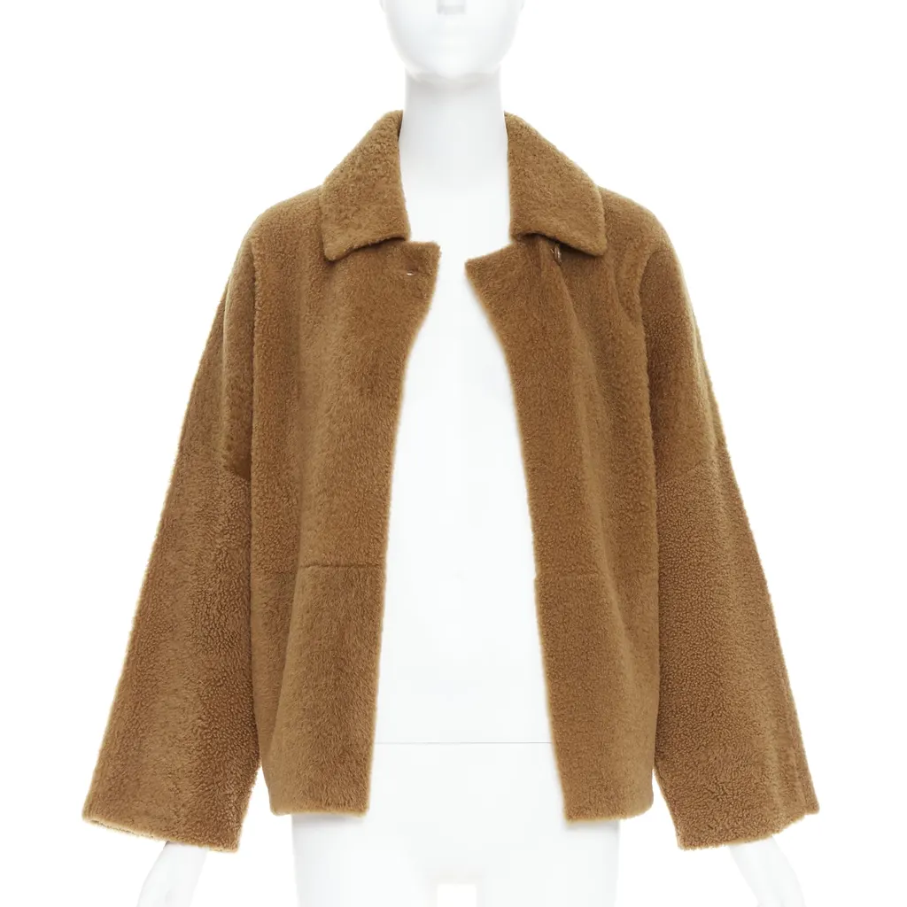 Max Mara Brown Leather Teddy Coat Brown Leather Very good - Inside View