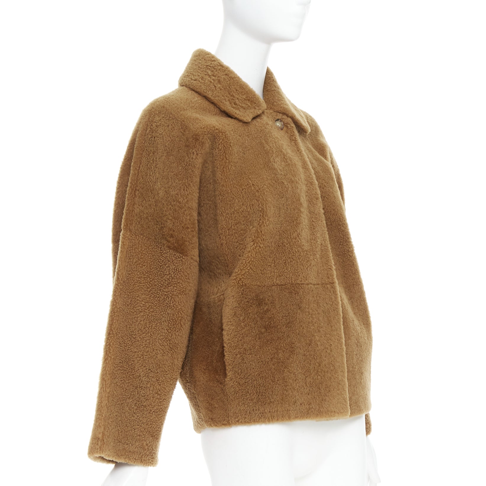 Max Mara Brown Leather Teddy Coat - 4