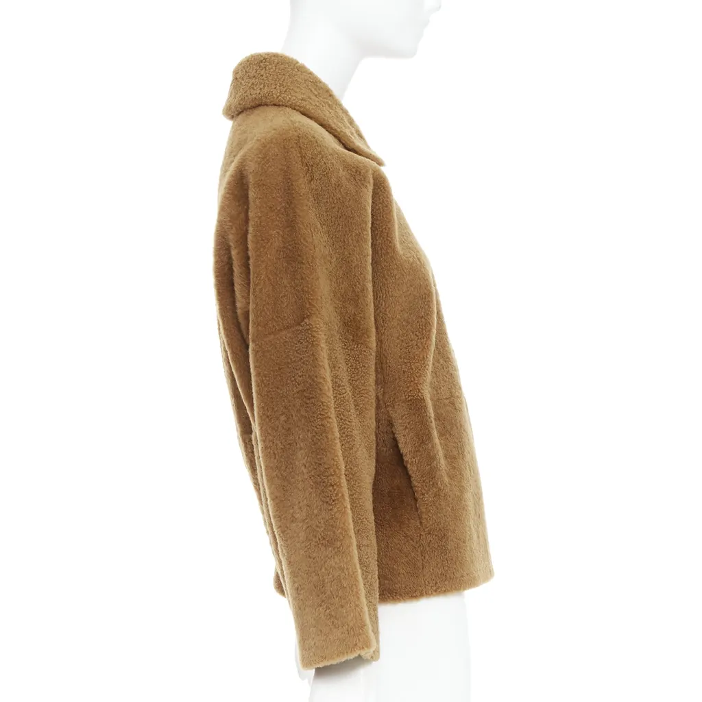 Max Mara Brown Leather Teddy Coat Brown Leather Very good - Box View