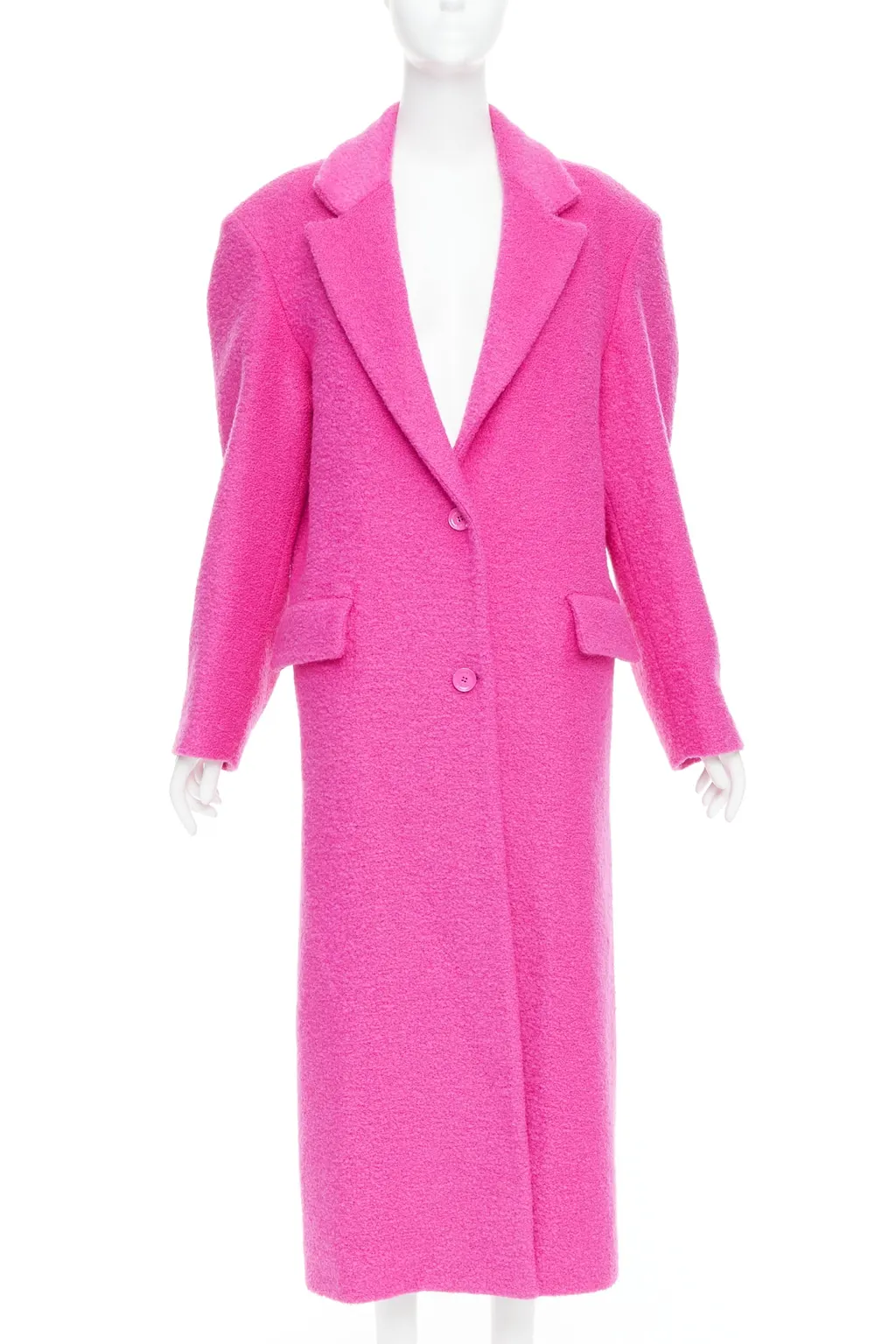 Valentino Hot Pink Wool Coat Pink Wood Very good - Front View
