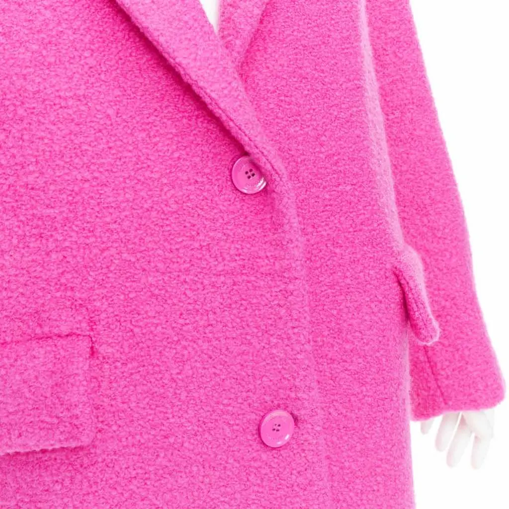 Valentino Hot Pink Wool Coat Pink Wood Very good - Back View