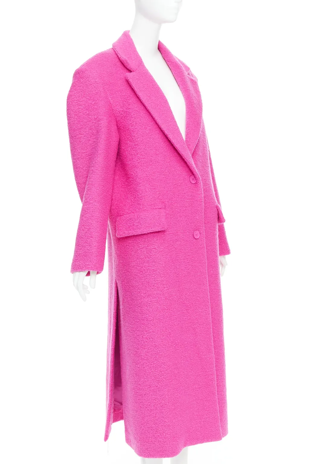 Valentino Hot Pink Wool Coat Pink Wood Very good - Model View