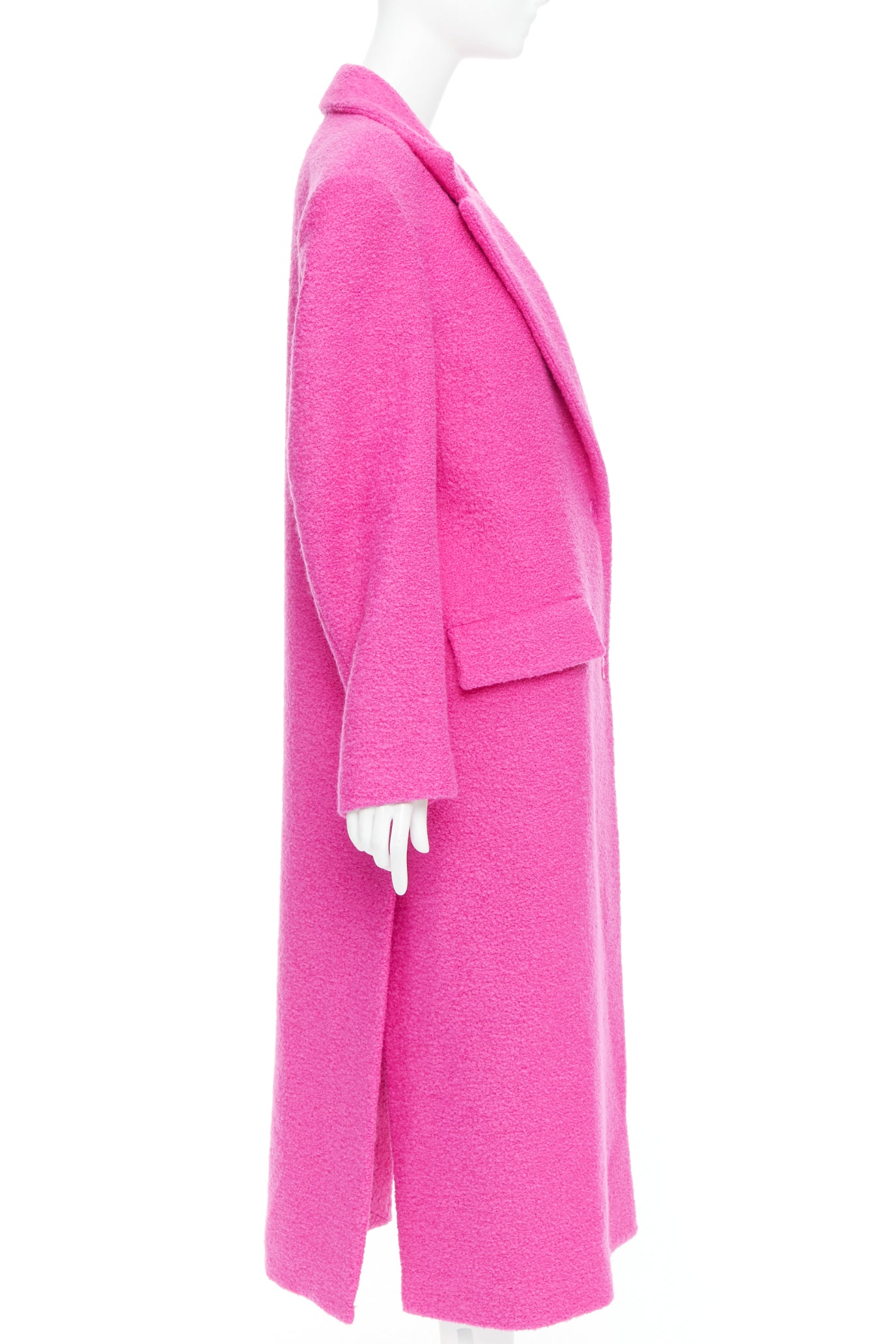Valentino Garavani Hot Pink Wool Coat - Side view