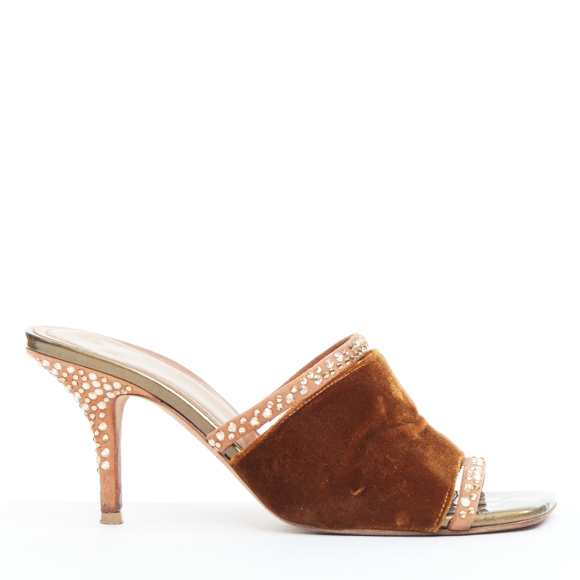 Malone Souliers Strass Velvet Mules