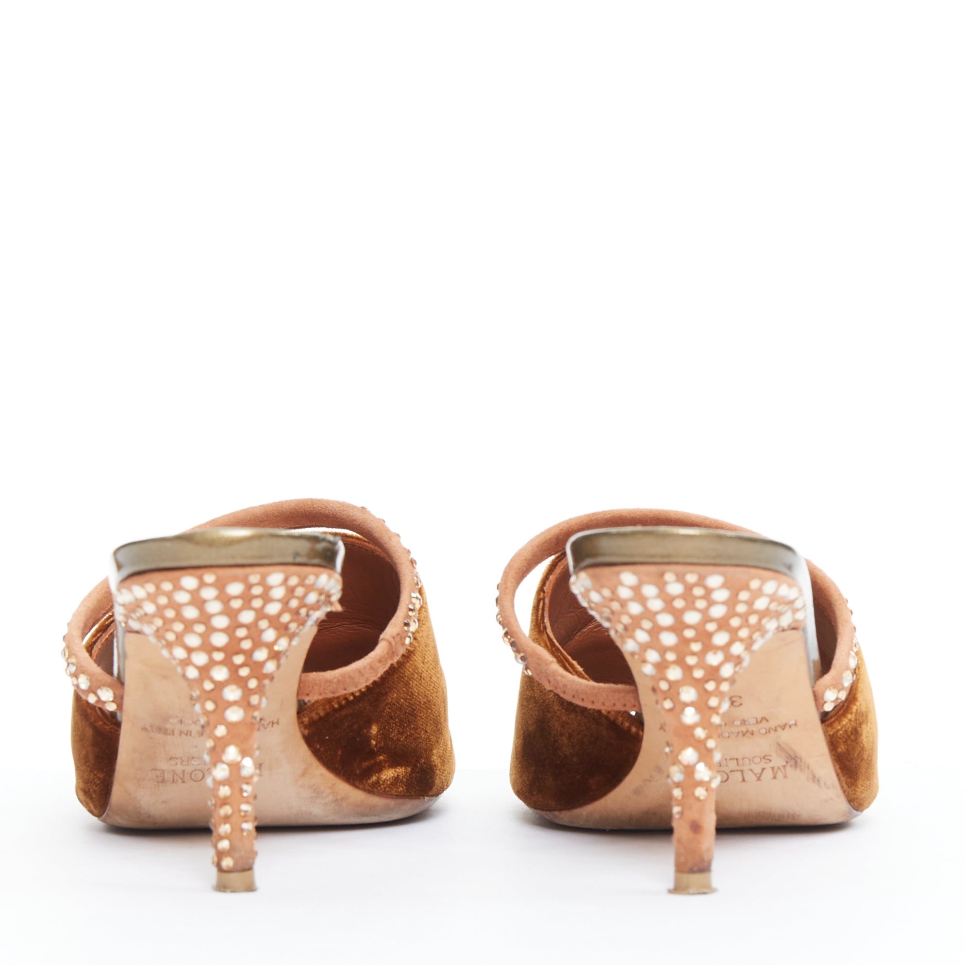 Malone Souliers Strass Velvet Mules - Side view