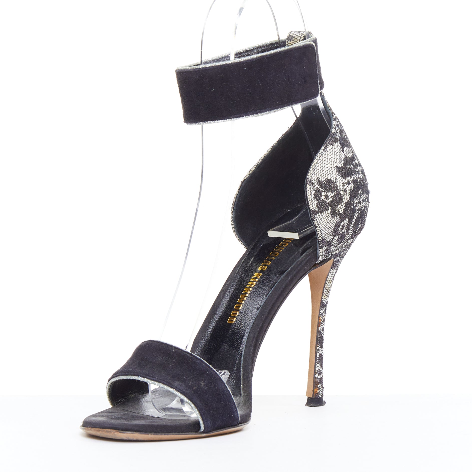 Nicholas Kirkwood Grey Lace Sandals - 4