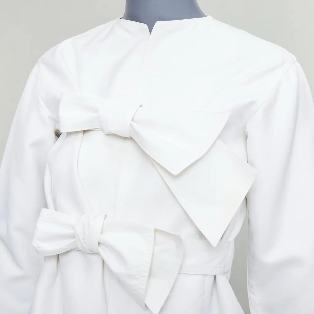Celine Tie Front Jacket Beige Cotton Fair - Back View