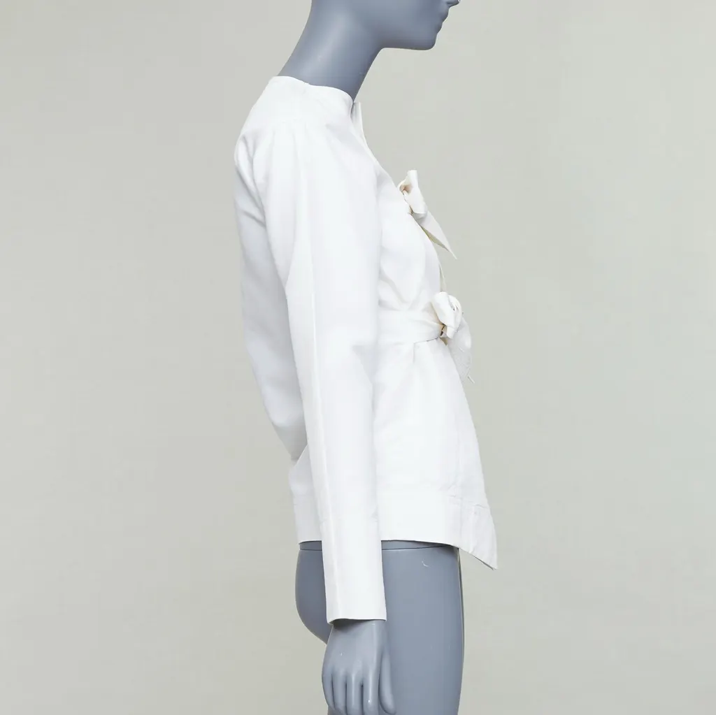 Celine Tie Front Jacket Beige Cotton Fair - Box View