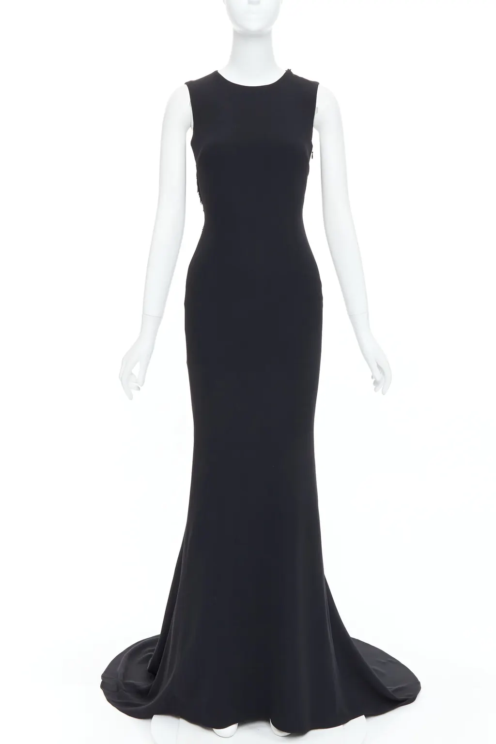 Stella McCartney Fringe Mesh Gown Black Polyester Very good - Inside View