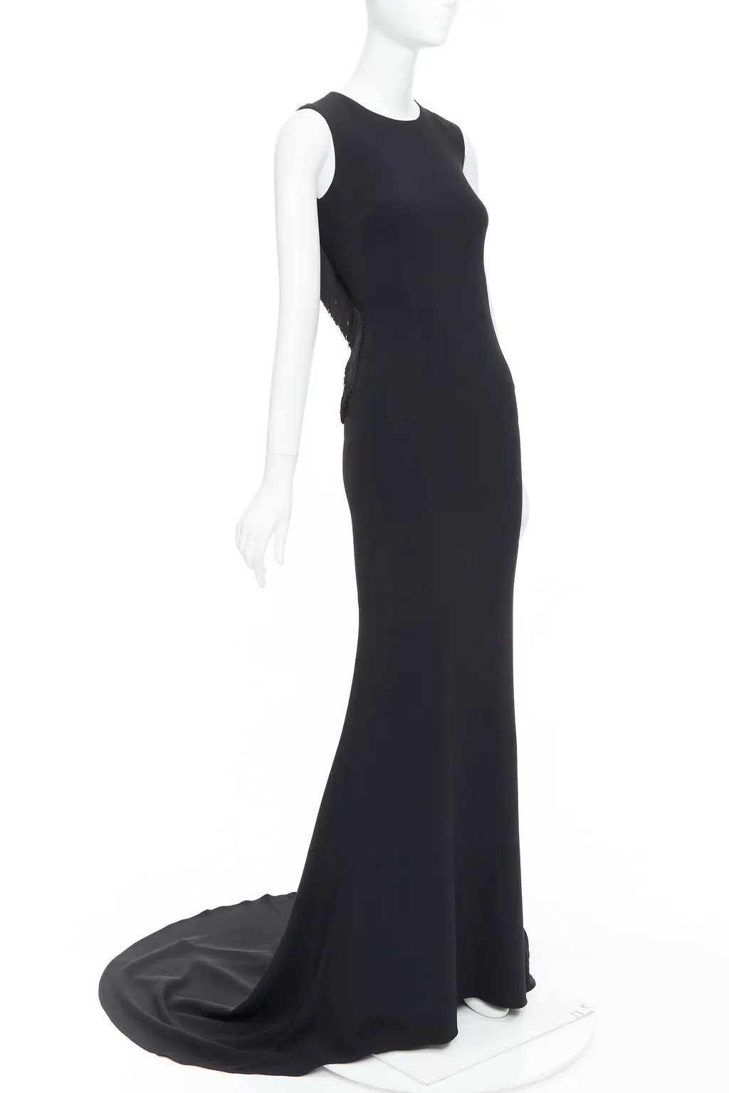 Stella McCartney Fringe Mesh Gown Black Polyester Very good - Model View
