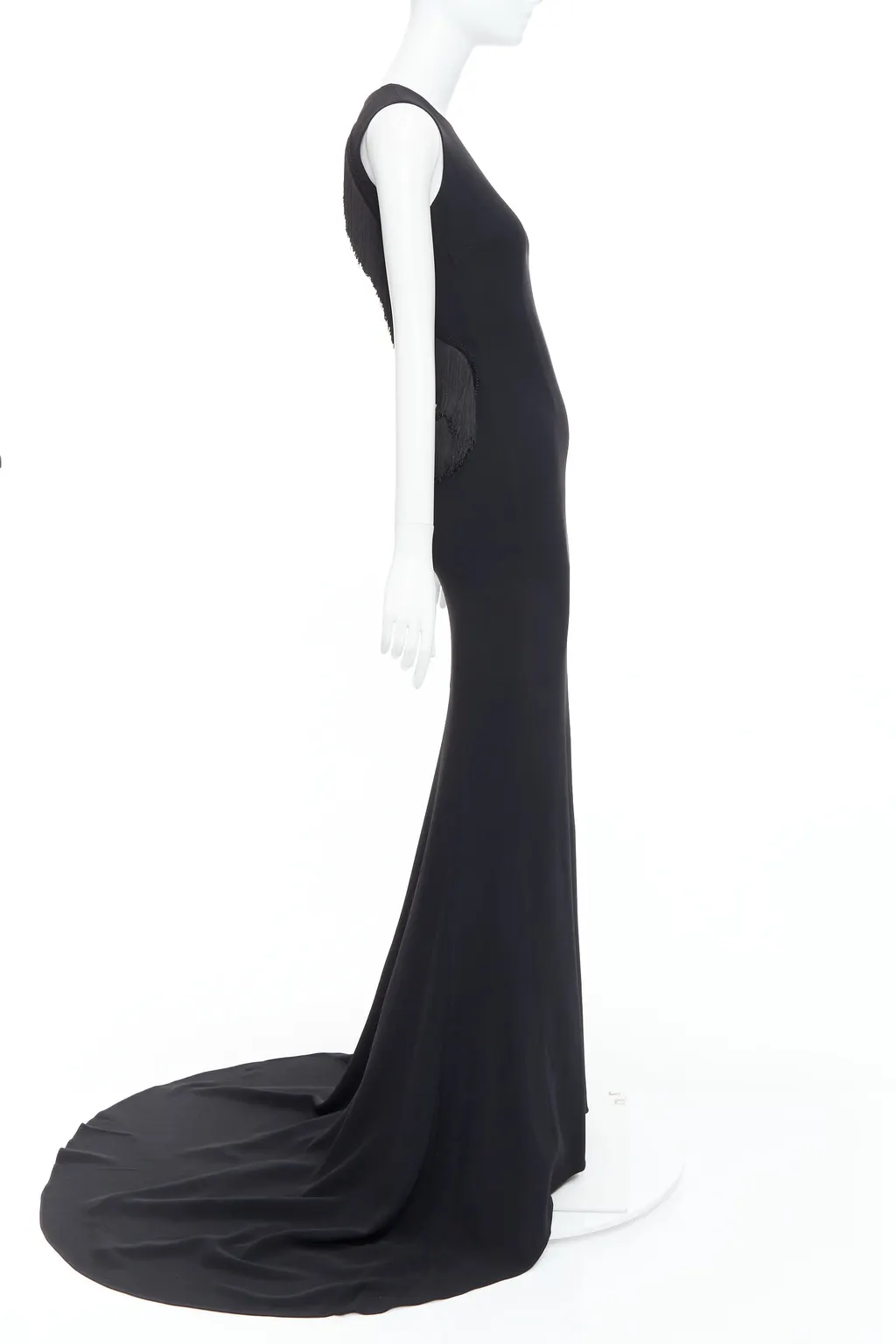 Stella McCartney Fringe Mesh Gown Black Polyester Very good - Box View