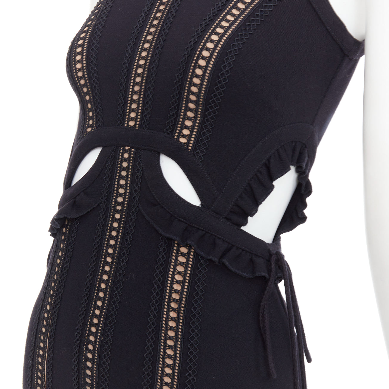 Self-portrait Lattice Overlay Dress - Back view