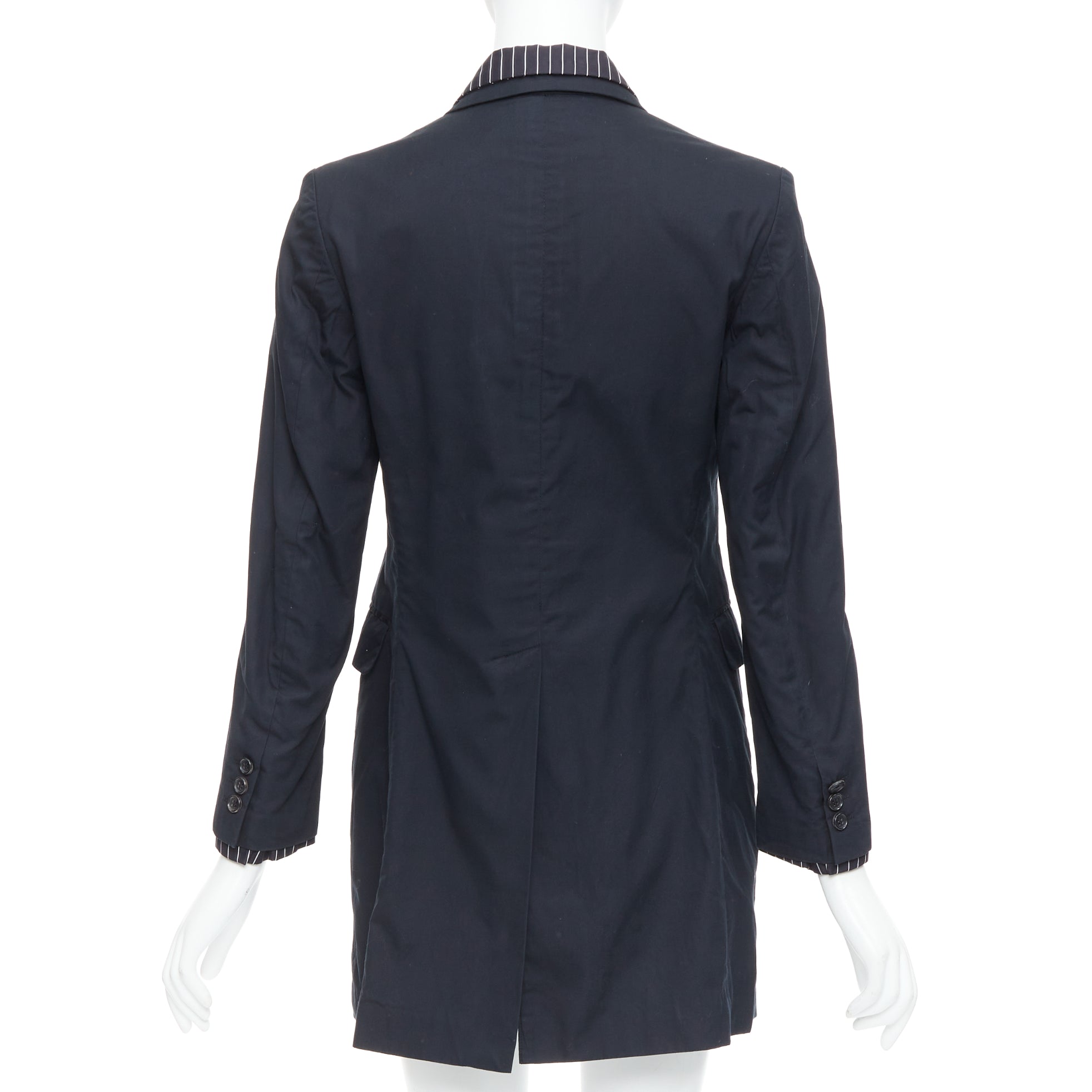 Comme Des Garcons Pinstripe Layered Coat - Detail 1