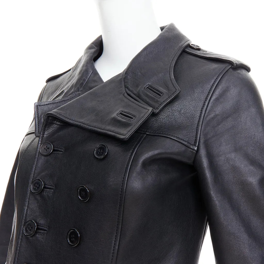 Saint Laurent Smoking Spencer Black Leather Very good - Back View