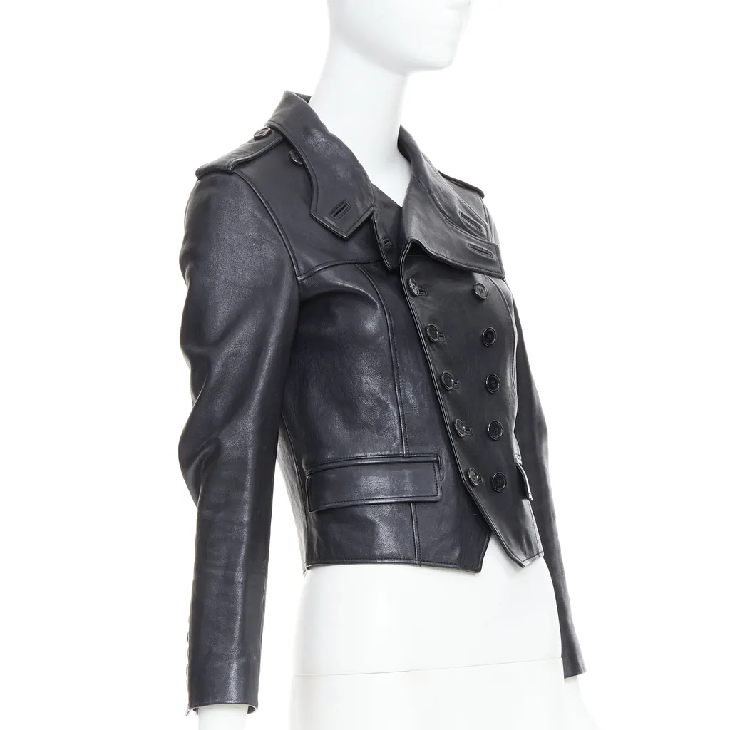 Saint Laurent Smoking Spencer Black Leather Very good - Model View