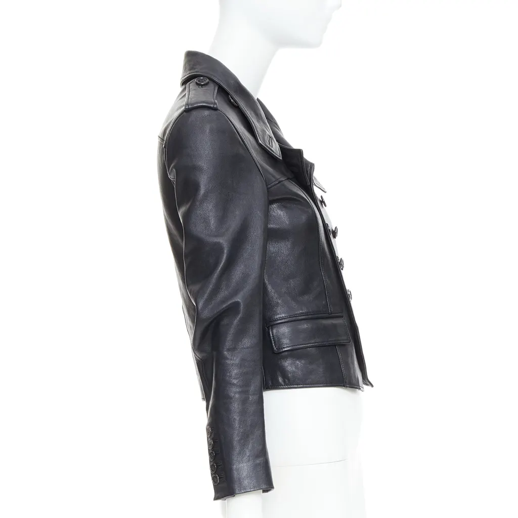 Saint Laurent Smoking Spencer Black Leather Very good - Box View