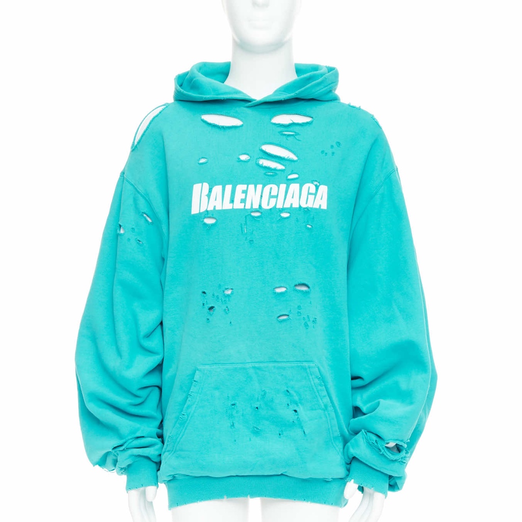 Balenciaga Ripped Logo Hoodie