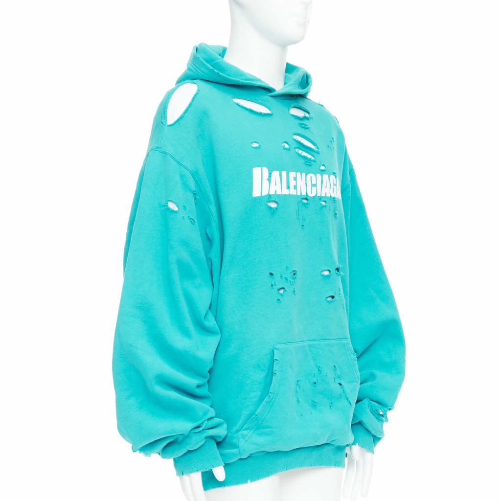 Balenciaga Ripped Logo Hoodie - Image 6