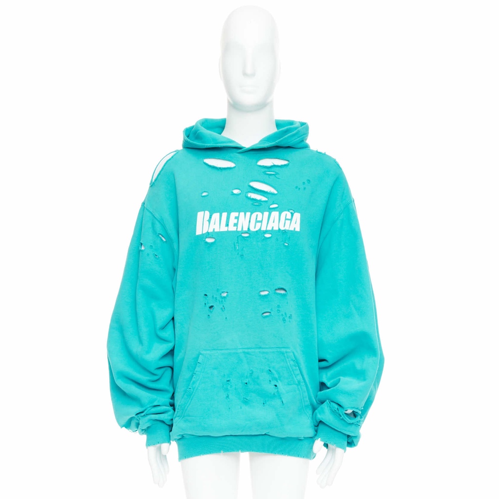Balenciaga Ripped Logo Hoodie - Image 11
