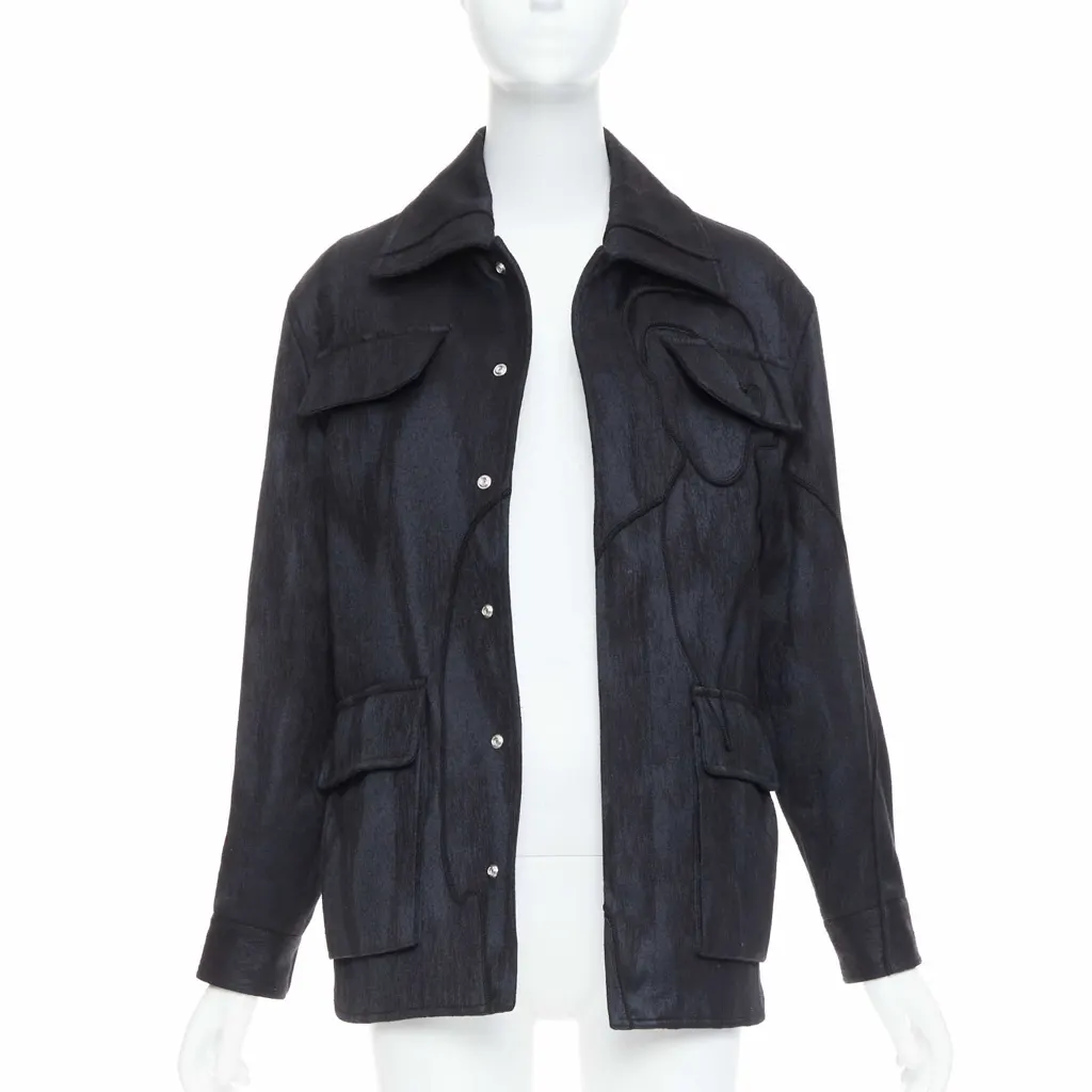 Dior Black Safari Patch Jacket Black Wool Very good - Inside View