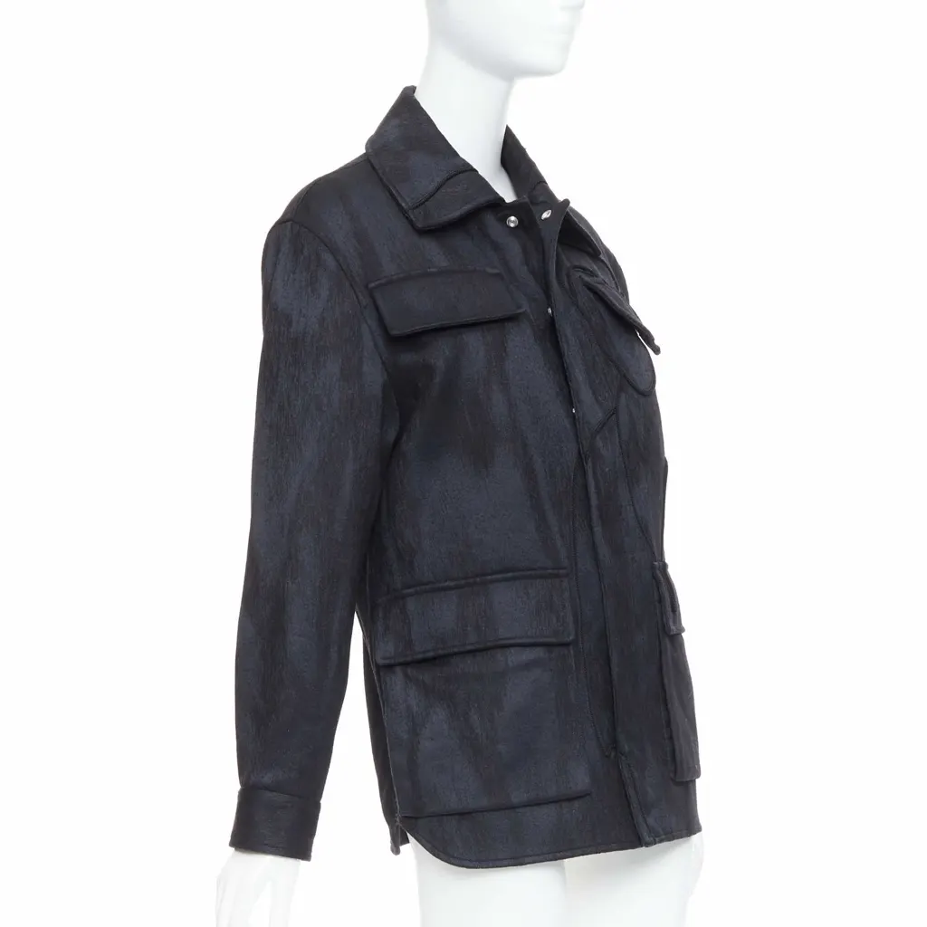 Dior Black Safari Patch Jacket Black Wool Very good - Model View