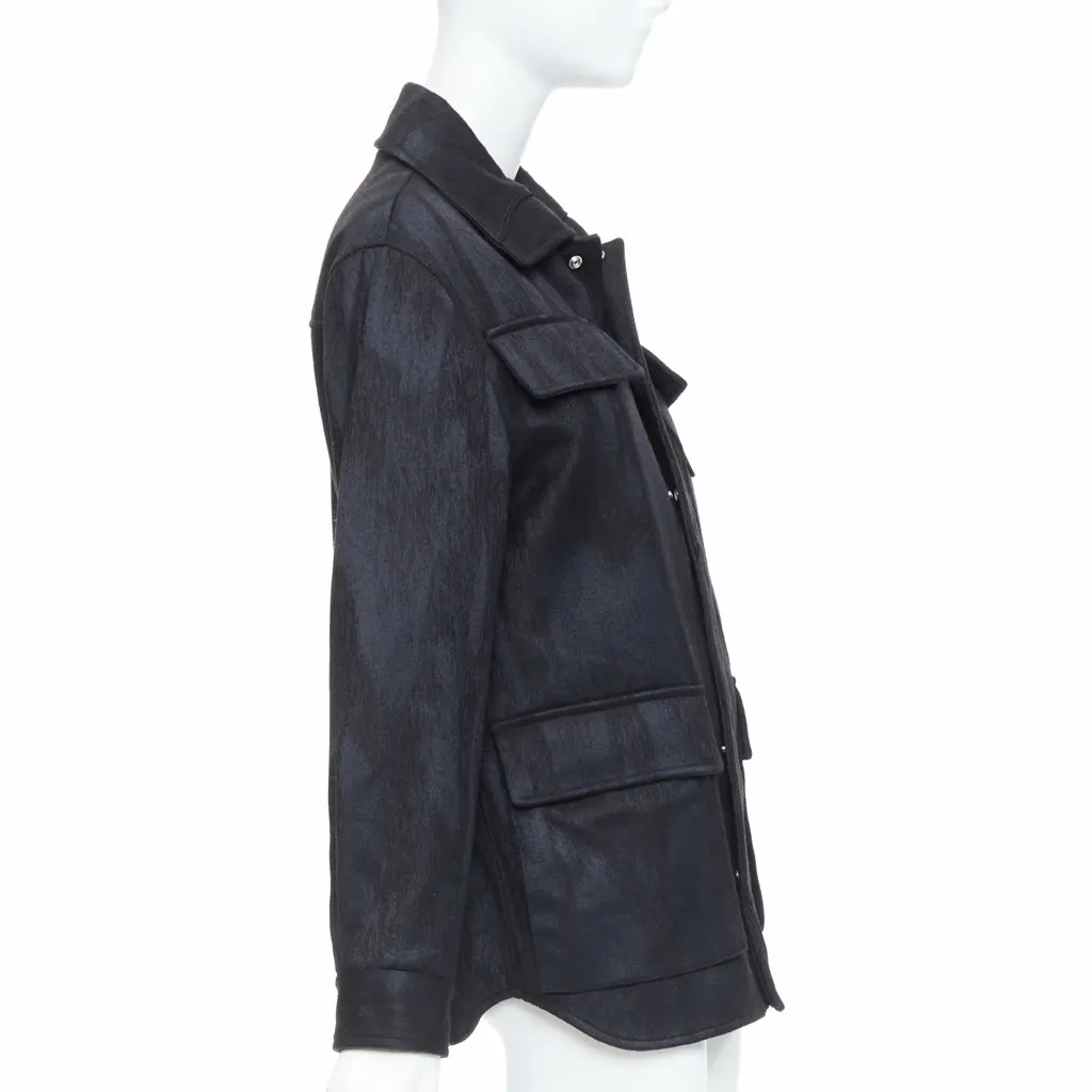 Dior Black Safari Patch Jacket Black Wool Very good - Box View