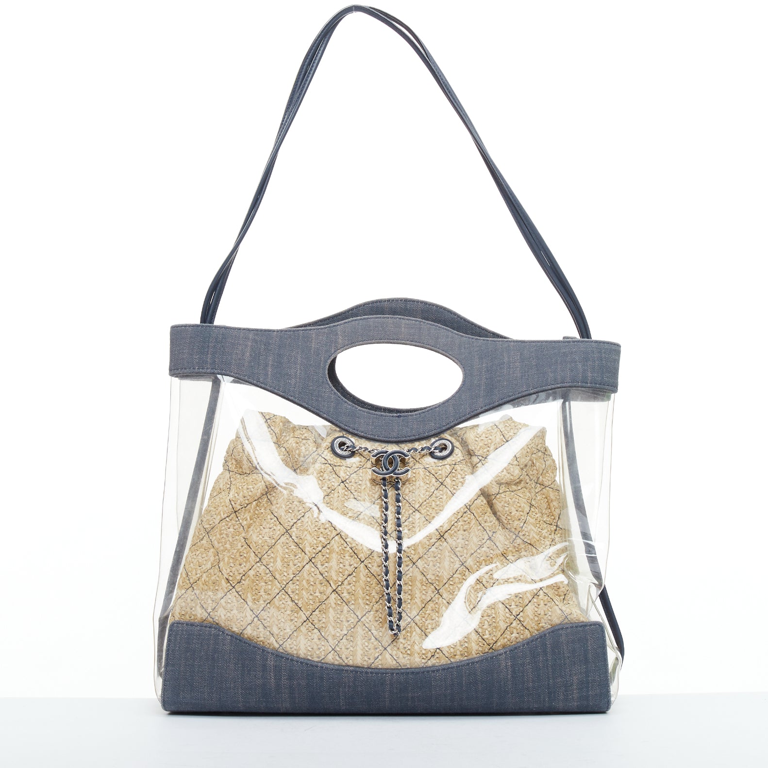Chanel Clear PVC Raffia Tote
