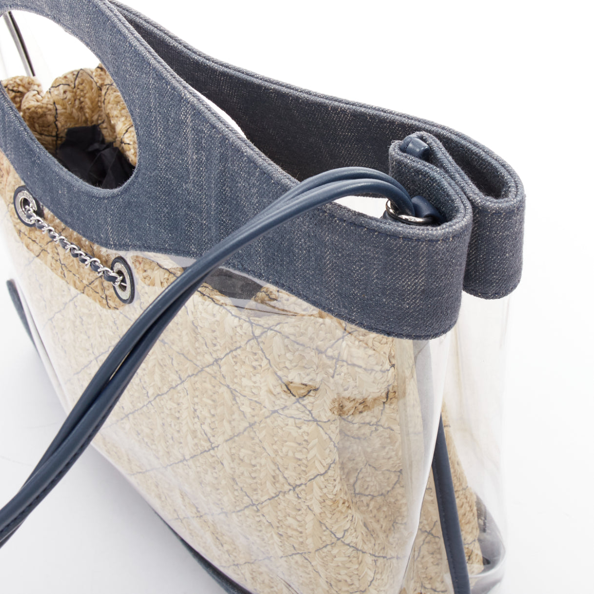 Chanel Clear PVC Raffia Tote - Image 10