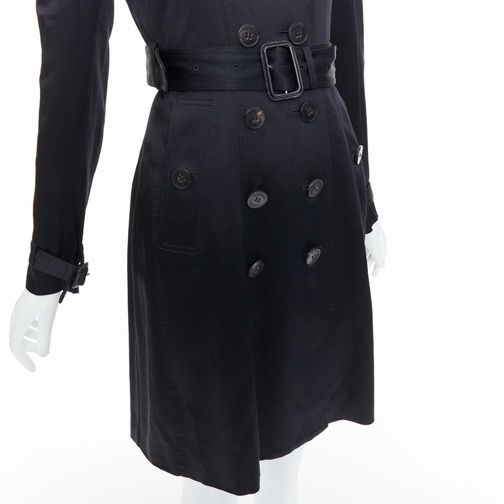 Burberry Black Silk Belted Trench - Image 10