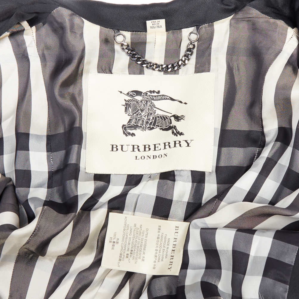 Burberry Black Silk Belted Trench - Image 11