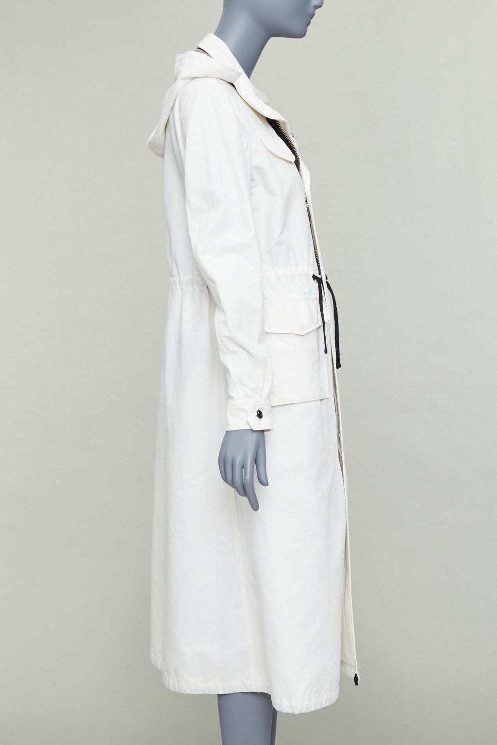 Vis A Vis White Drawstring Anorak - Side view