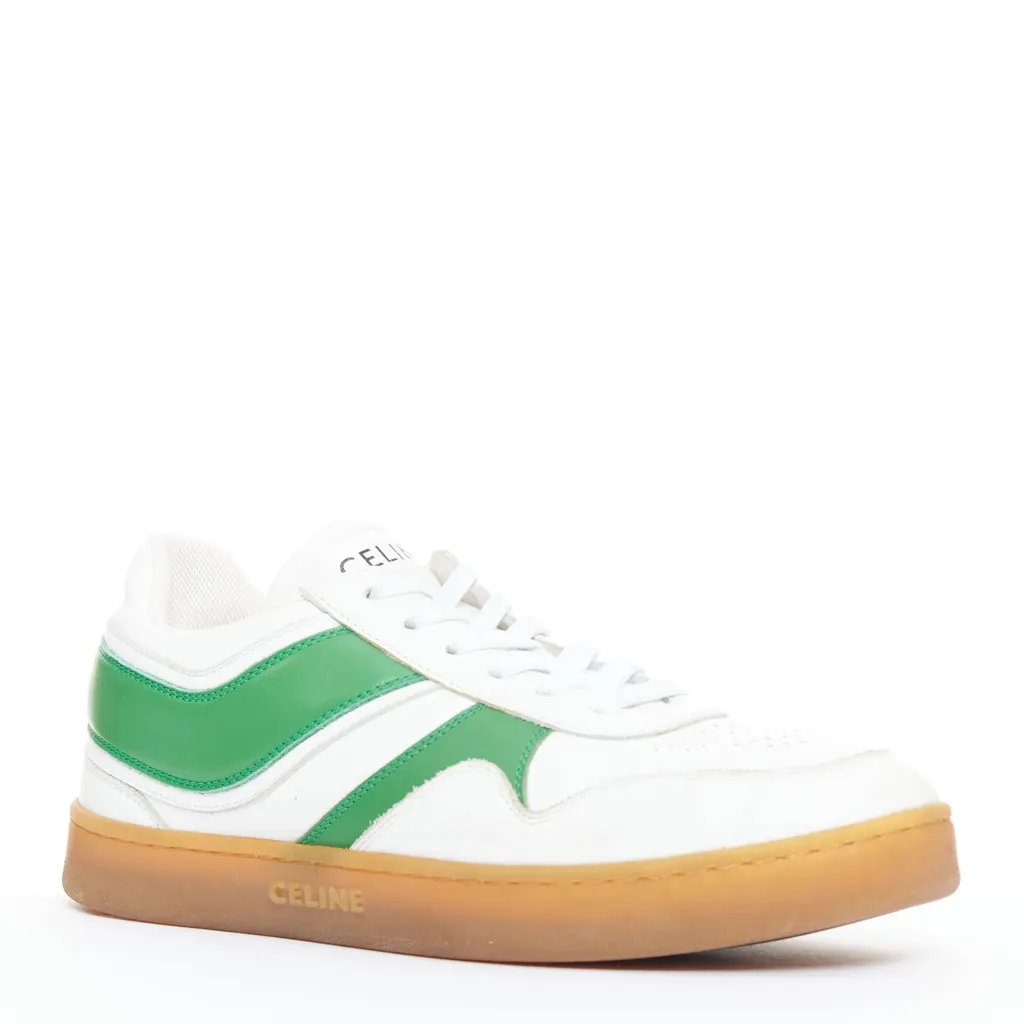 Celine Flash Green Sneakers White Leather Good - Back View
