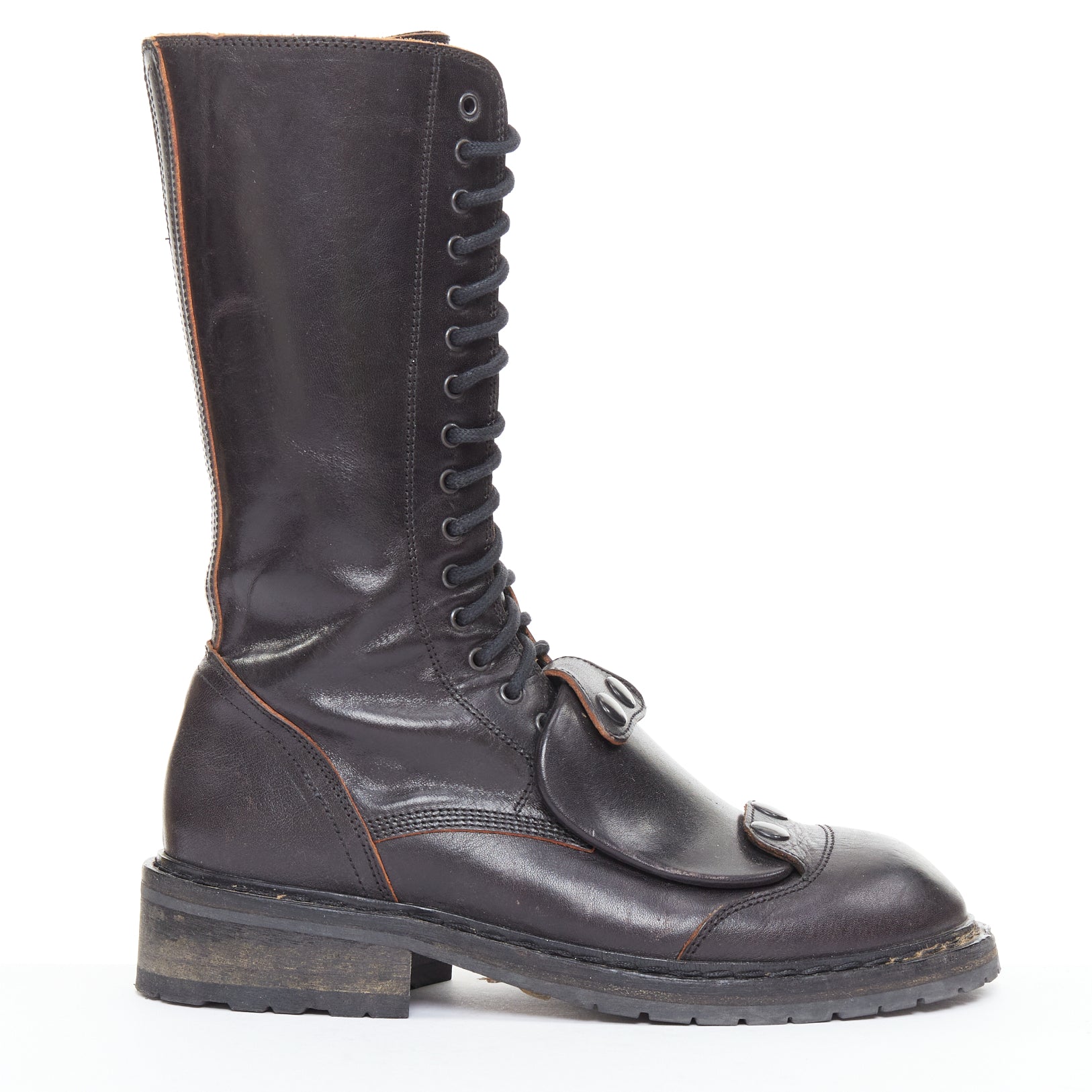 Ann Demeulemeester Panelled Long Flat Boots