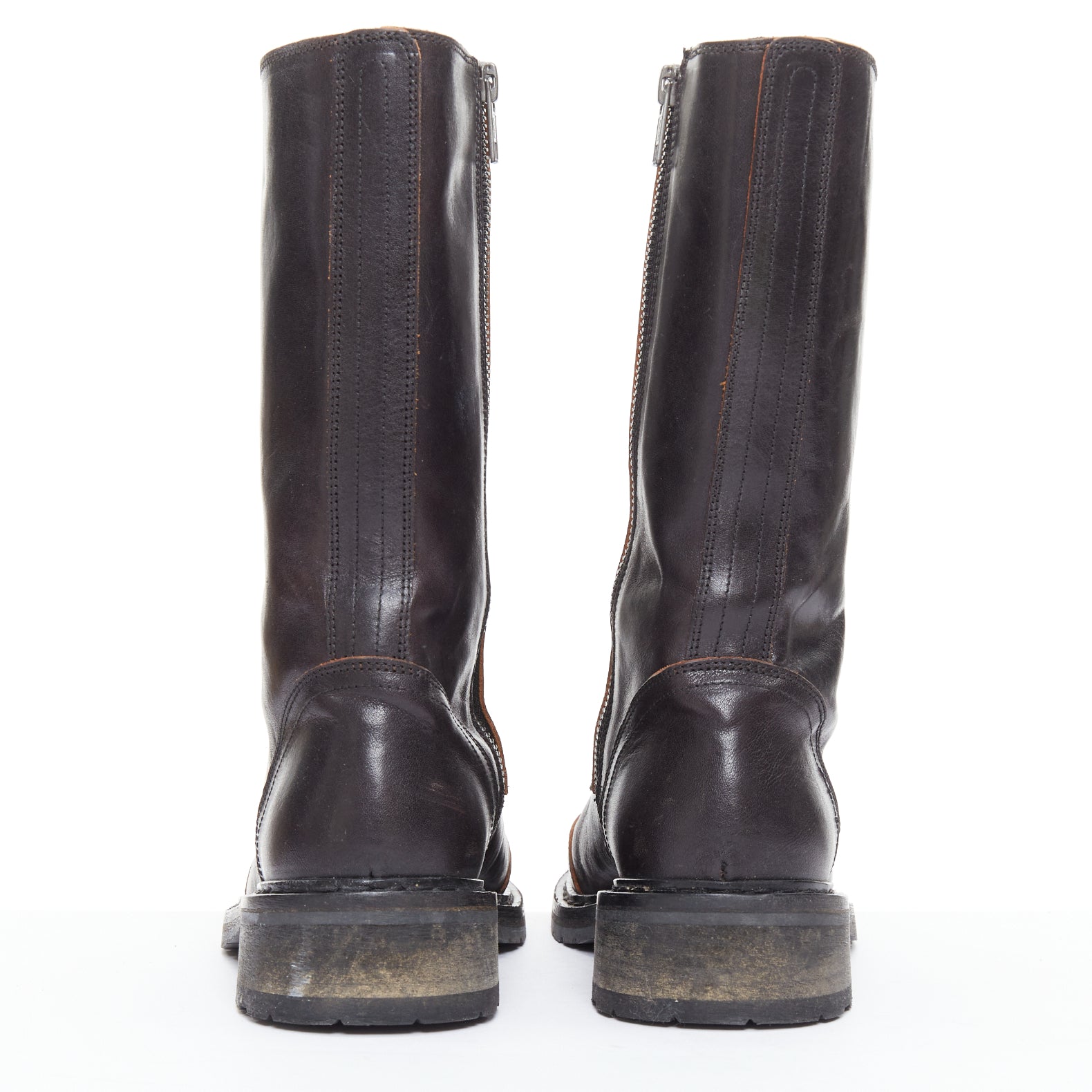 Ann Demeulemeester Panelled Long Flat Boots - Side view