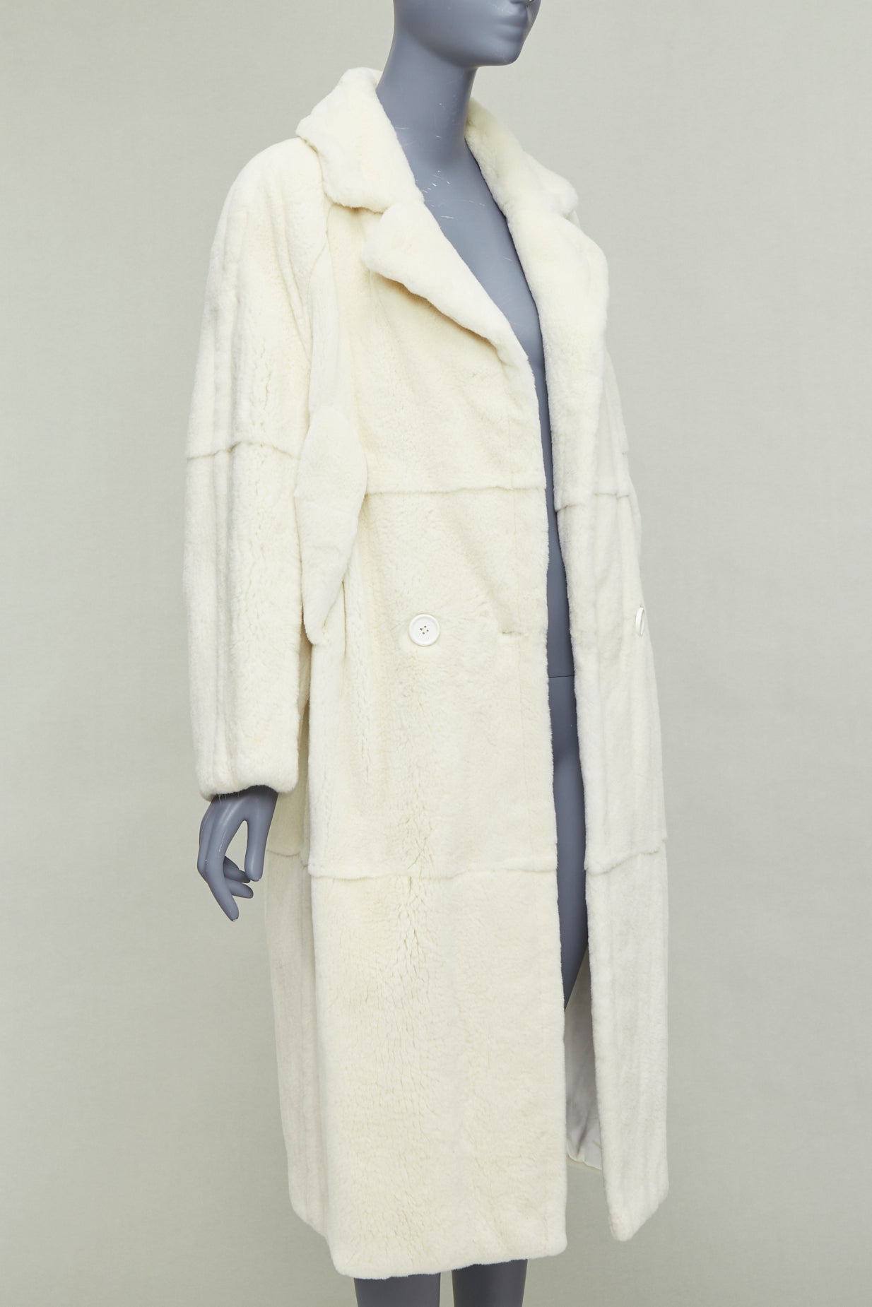 Unsigned / متعددة Patchwork Fur Long Coat - Image 6