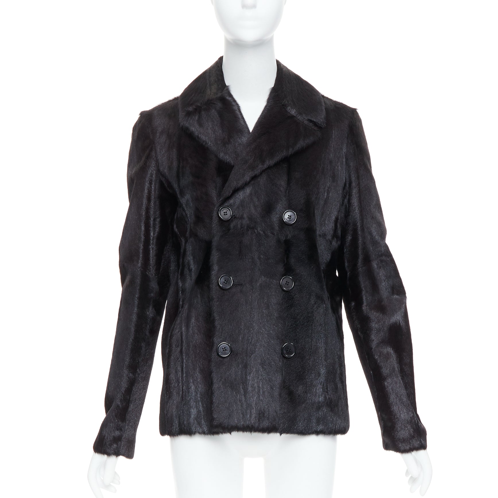 Saint Laurent Black Fur Quilted Vest