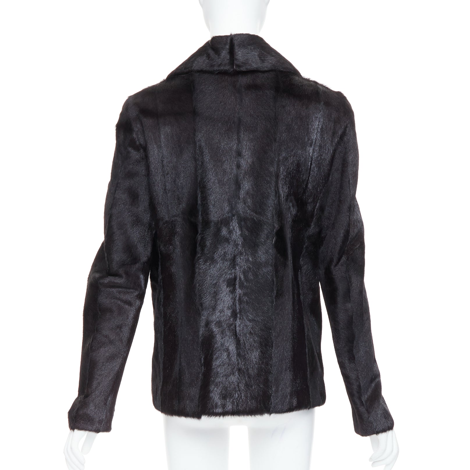 Saint Laurent Black Fur Quilted Vest - Detail 1