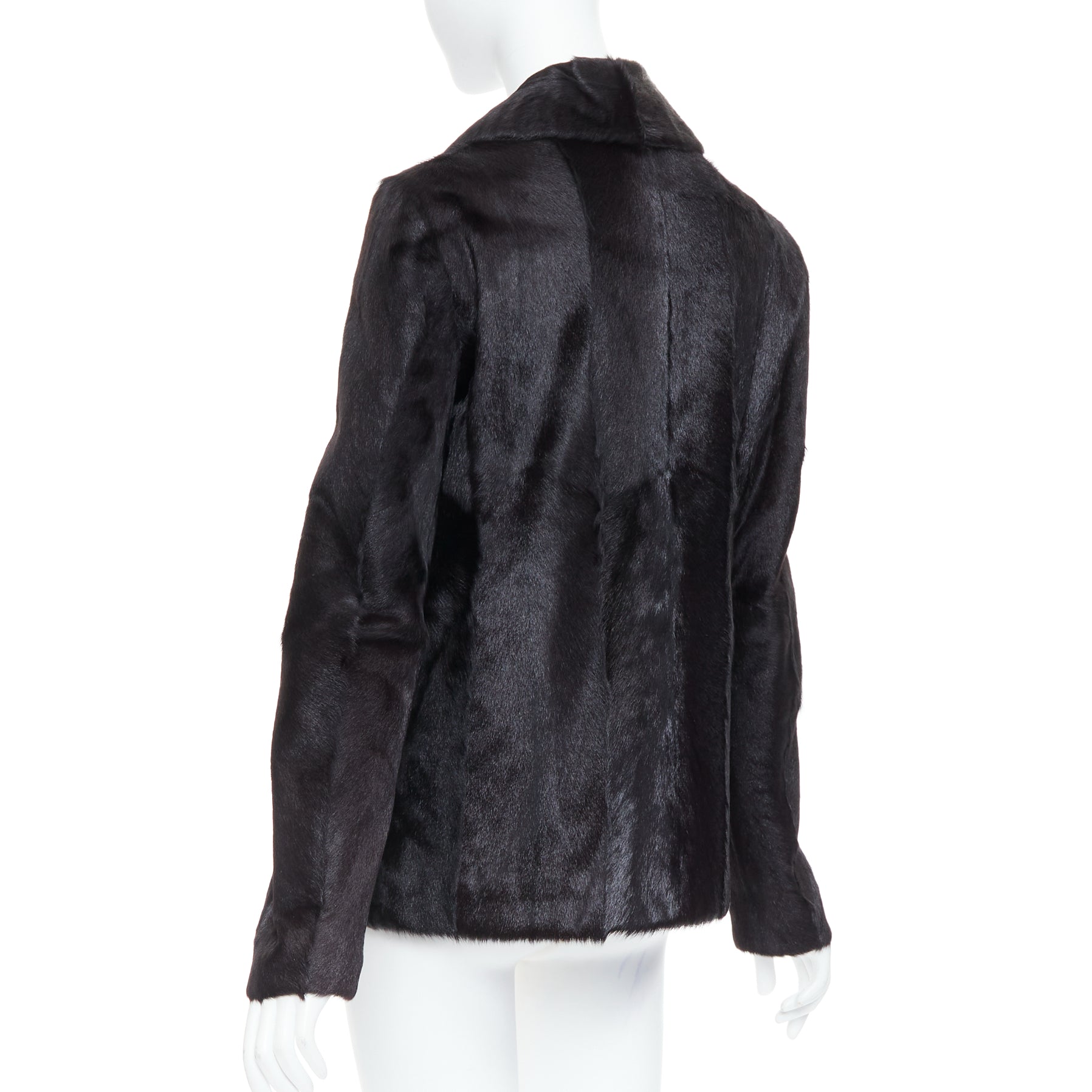 Saint Laurent Black Fur Quilted Vest - Detail 2