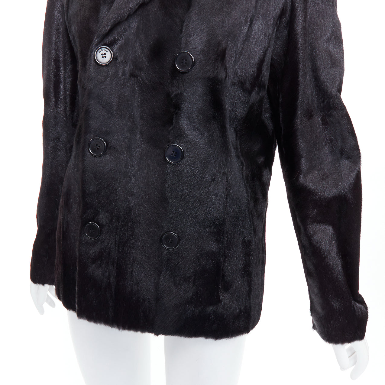 Saint Laurent Black Fur Quilted Vest - Image 10