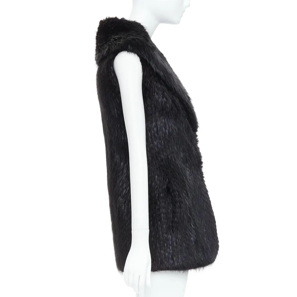 Unsigned Brown Fur Hook Coat Black Fur Very good - Box View