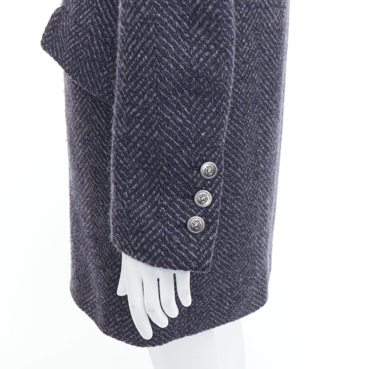 Chanel Brown Mandarin Hook Coat - Back view