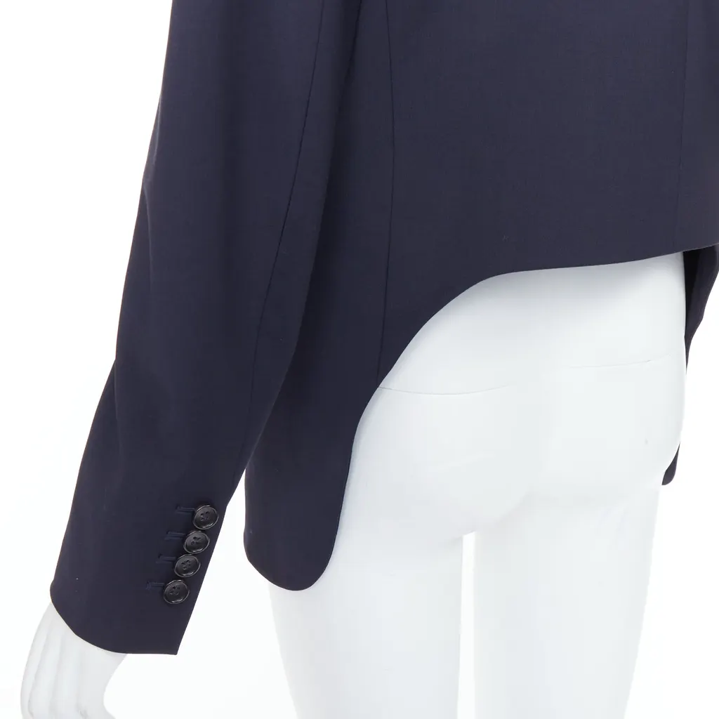 Tibi Padded Boxy Blazer Navy Wool Very good - Back View