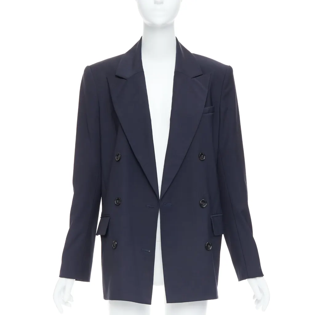 Tibi Padded Boxy Blazer Navy Wool Very good - Inside View